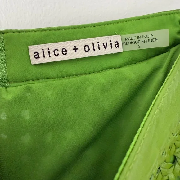 Alice + Olivia Perforated Green Blazer